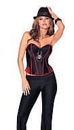 Black widow costume with stretch satin corset